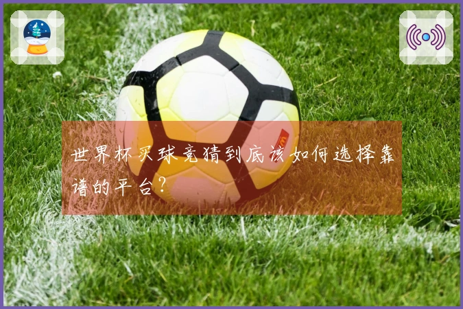 世界杯买球竞猜到底该如何选择靠谱的平台？